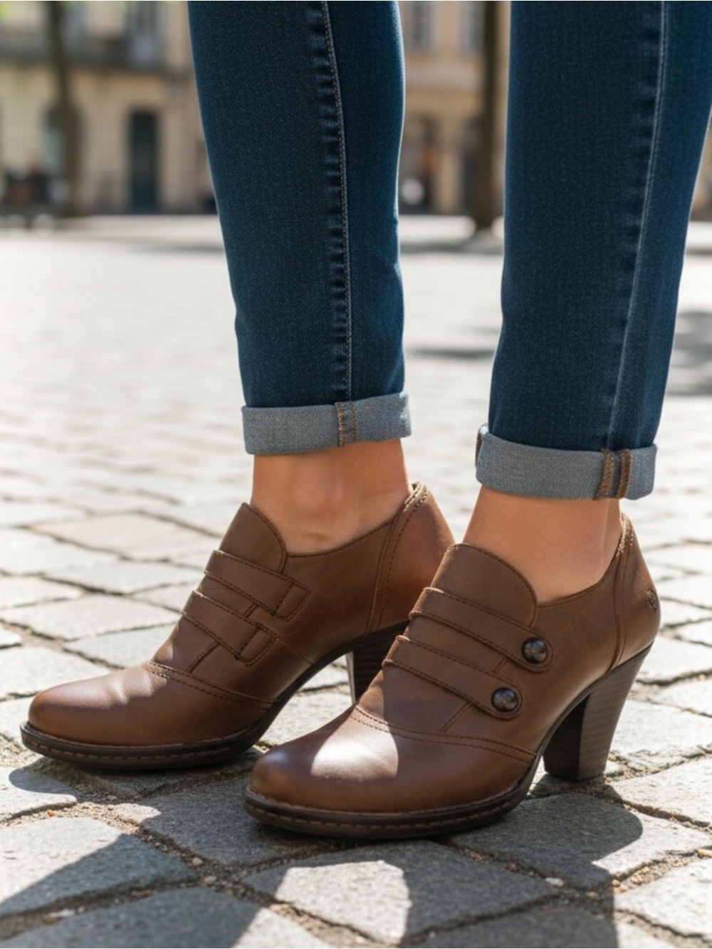 BORN Concept BOC Brown Leather Zip Up Boots Ankle Booties